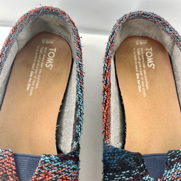 Toms Classics Rust Women's Aztec Print Slip On Flat Shoes Size 9.5W - Picture 6 of 7